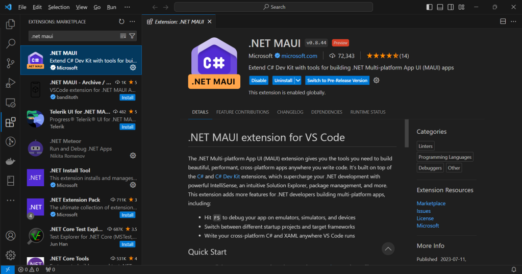 .NET MAUI - VS Code Extension