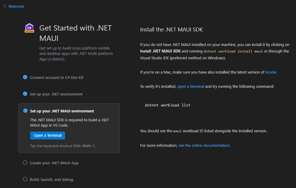 .NET MAUI - VS Code Extension - Guided Setup